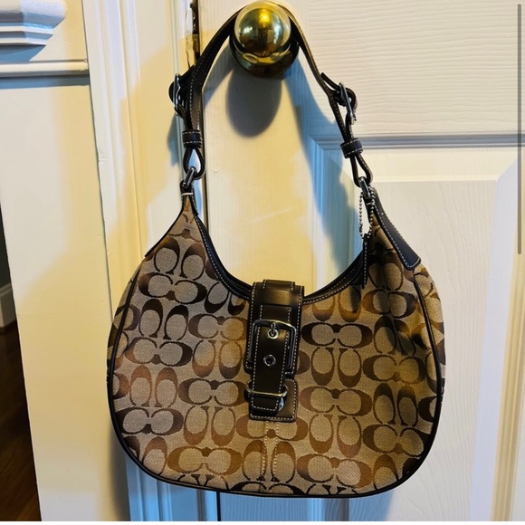 Brown and Tan Coach Bag - Picture 4 of 8